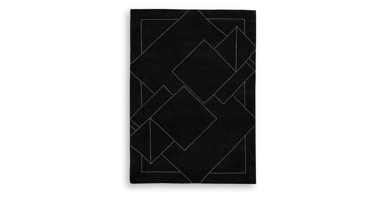 Marav Black/White Medium Rug from Ashley Furniture - Luna Furniture