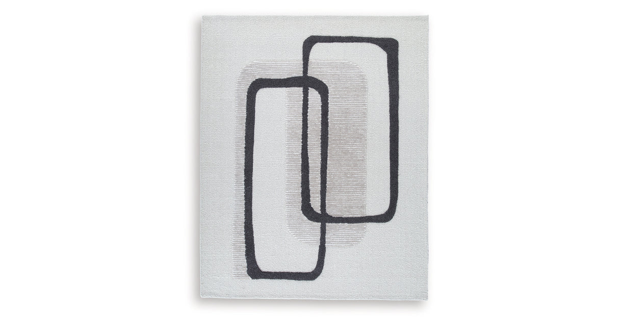 Davismour Ivory/Taupe/Charcoal Large Rug from Ashley Furniture - Luna Furniture