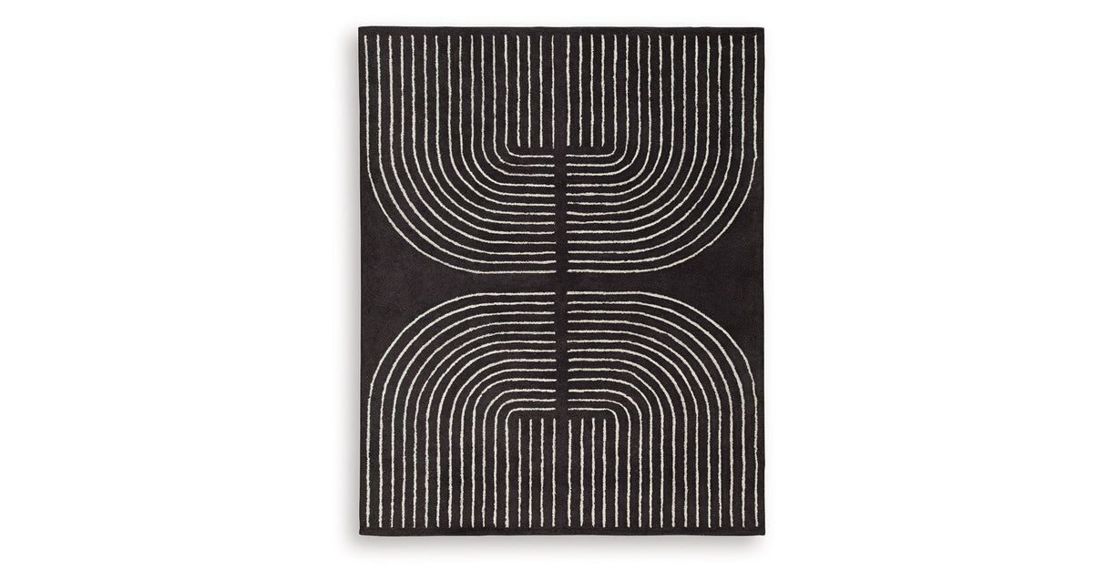 Eldonmore Black/Ivory Large Rug from Ashley Furniture - Luna Furniture