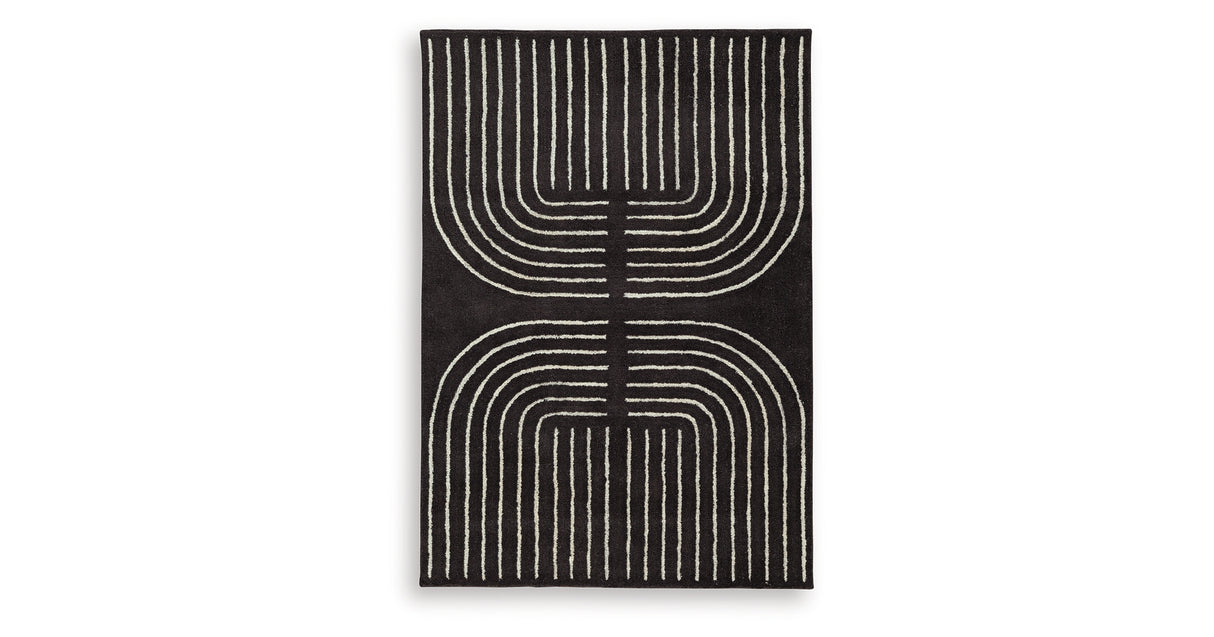 Eldonmore Black/Ivory Medium Rug from Ashley Furniture - Luna Furniture