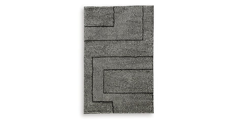 Kurtmen Black/Ivory Medium Rug from Ashley Furniture - Luna Furniture