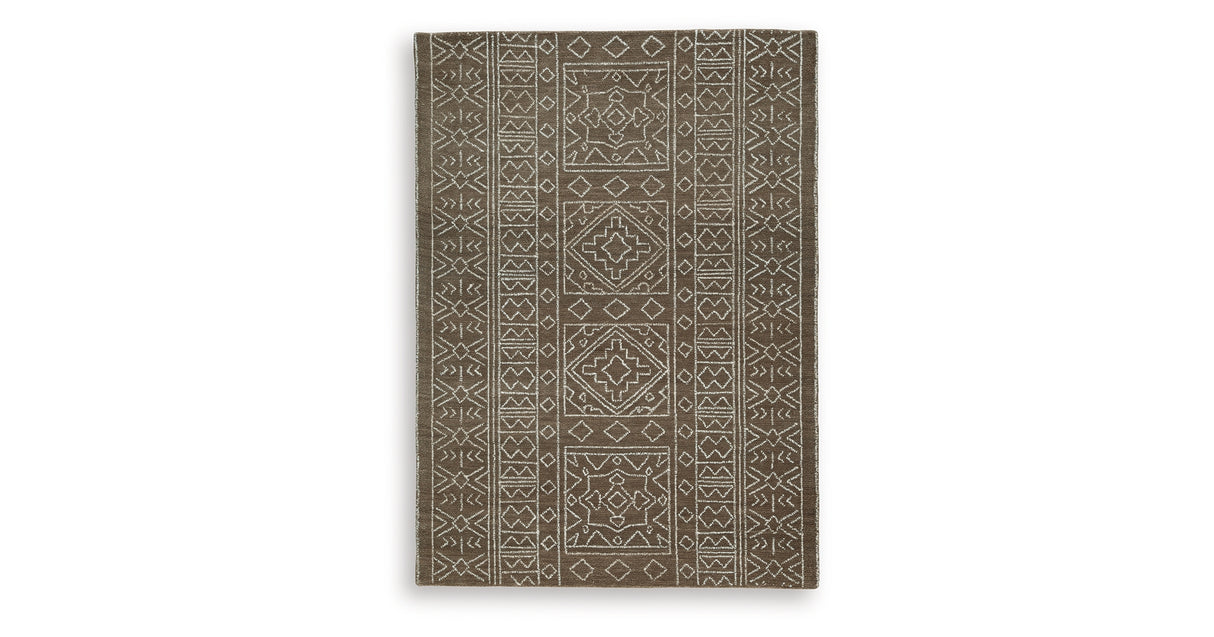 Merrittman Brown/Ivory Medium Rug from Ashley Furniture - Luna Furniture
