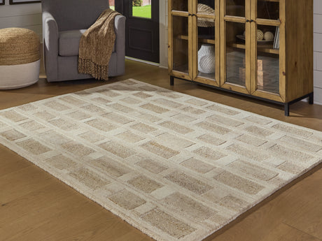 Lisgrove Tan/Brown/White Medium Rug from Ashley Furniture - Luna Furniture