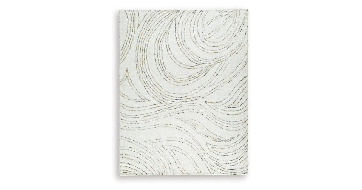 Deenbury Ivory/Green/Brown Large Rug from Ashley Furniture - Luna Furniture