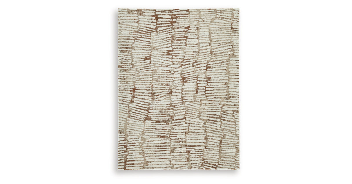 Uduak Cream/Tan/Rust Medium Rug from Ashley - Luna Furniture