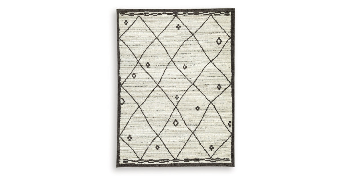 Fenriston Cream/Black Large Rug from Ashley - Luna Furniture