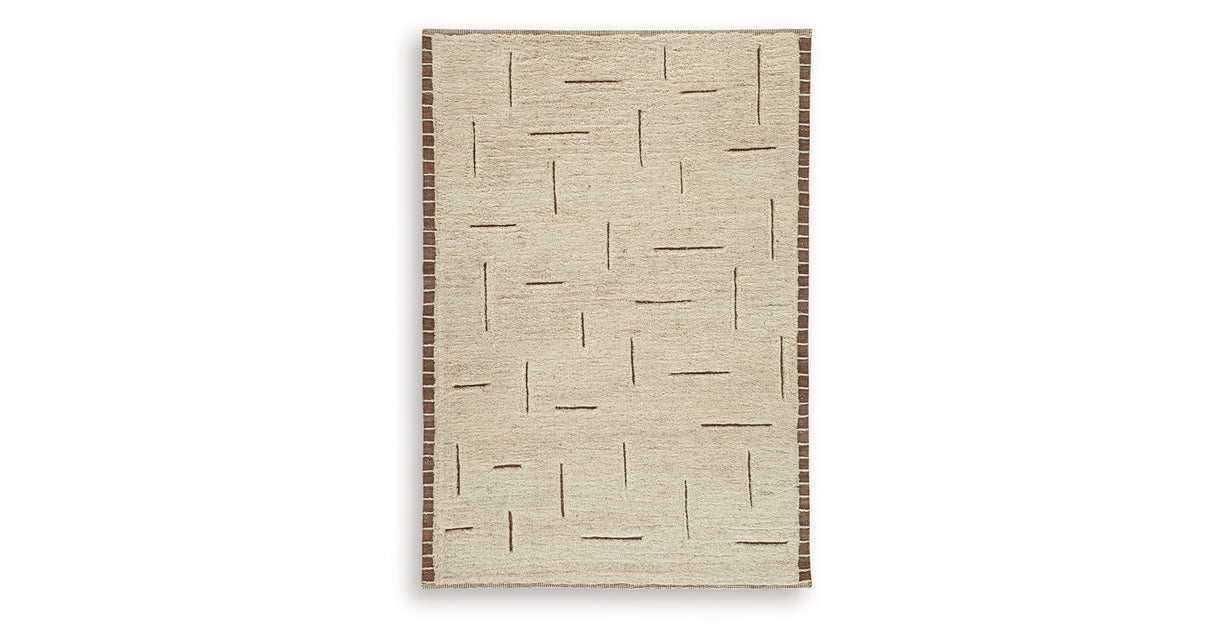 Clayman Beige/Brown Medium Rug from Ashley Furniture - Luna Furniture