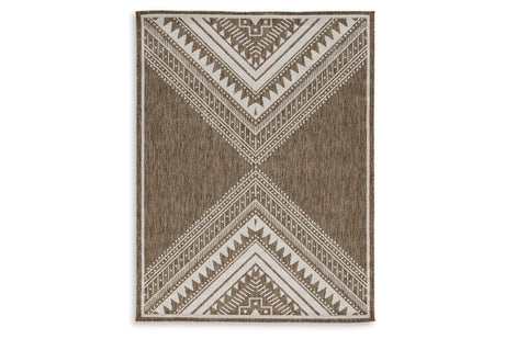 Dunsler Brown/Cream 8' x 10' Rug from Ashley Furniture - Luna Furniture