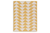 Thomley Ivory/Yellow 5' x 7' Rug from Ashley - Luna Furniture