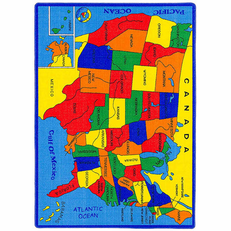 Abbey US Map Area Rug from Furniture of America - Luna Furniture