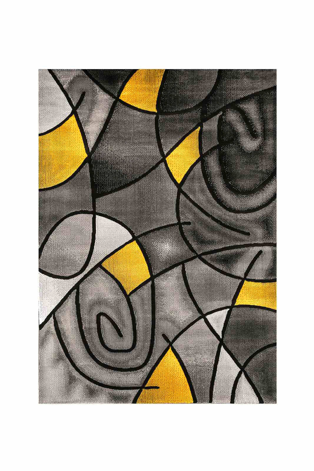 Sivas Charcoal/Yellow Area Rug Medium from Furniture of America - Luna Furniture