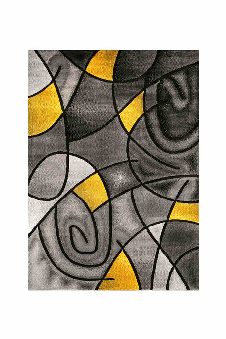 Sivas Charcoal/Yellow Medium Area Rug from Furniture of America - Luna Furniture