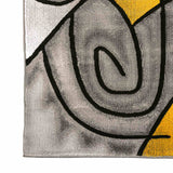 Sivas Charcoal/Yellow Area Rug Small from Furniture of America - Luna Furniture