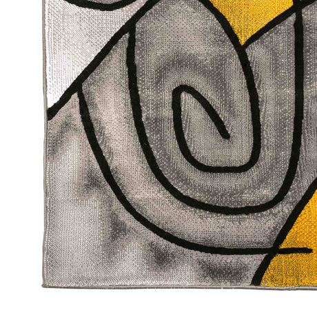 Sivas Charcoal/Yellow Small Area Rug from Furniture of America - Luna Furniture