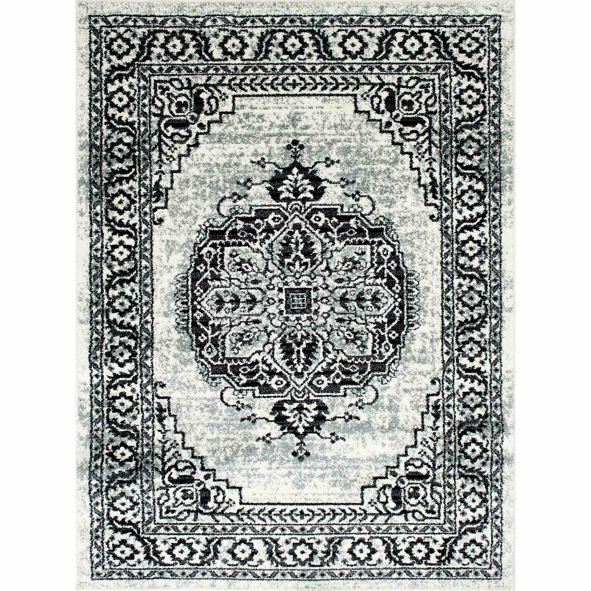 Serang Gray/Black Area Rug from Furniture of America - Luna Furniture