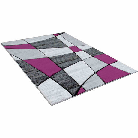 Niksar Gray/Purple Area Rug from Furniture of America - Luna Furniture