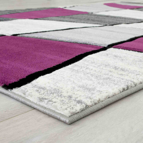 Niksar Gray/Purple Area Rug from Furniture of America - Luna Furniture
