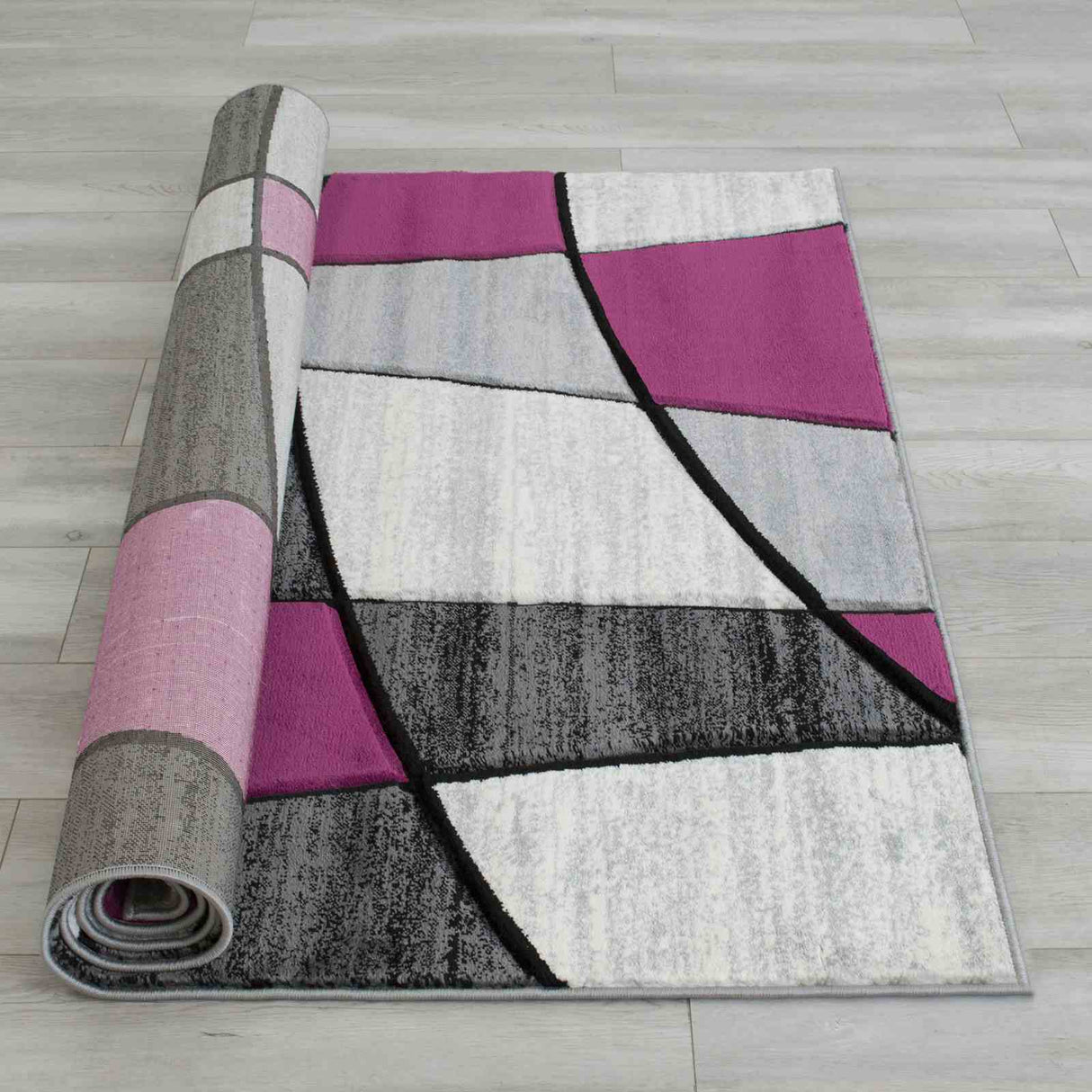 Niksar Gray/Purple Area Rug from Furniture of America - Luna Furniture