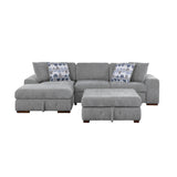 Raife Gray 3-Piece LAF Chaise Sectional with Pull-Out Bed and Storage Ottoman from Homelegance - Luna Furniture