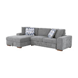 Raife Gray 3-Piece LAF Chaise Sectional with Pull-Out Bed and Storage Ottoman from Homelegance - Luna Furniture
