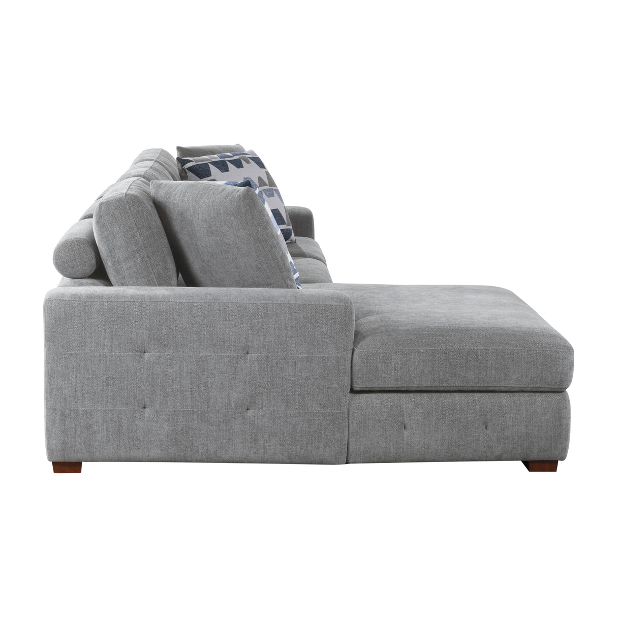 Raife Gray 3-Piece LAF Chaise Sectional with Pull-Out Bed and Storage Ottoman from Homelegance - Luna Furniture