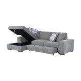 Raife Gray 3-Piece LAF Chaise Sectional with Pull-Out Bed and Storage Ottoman from Homelegance - Luna Furniture