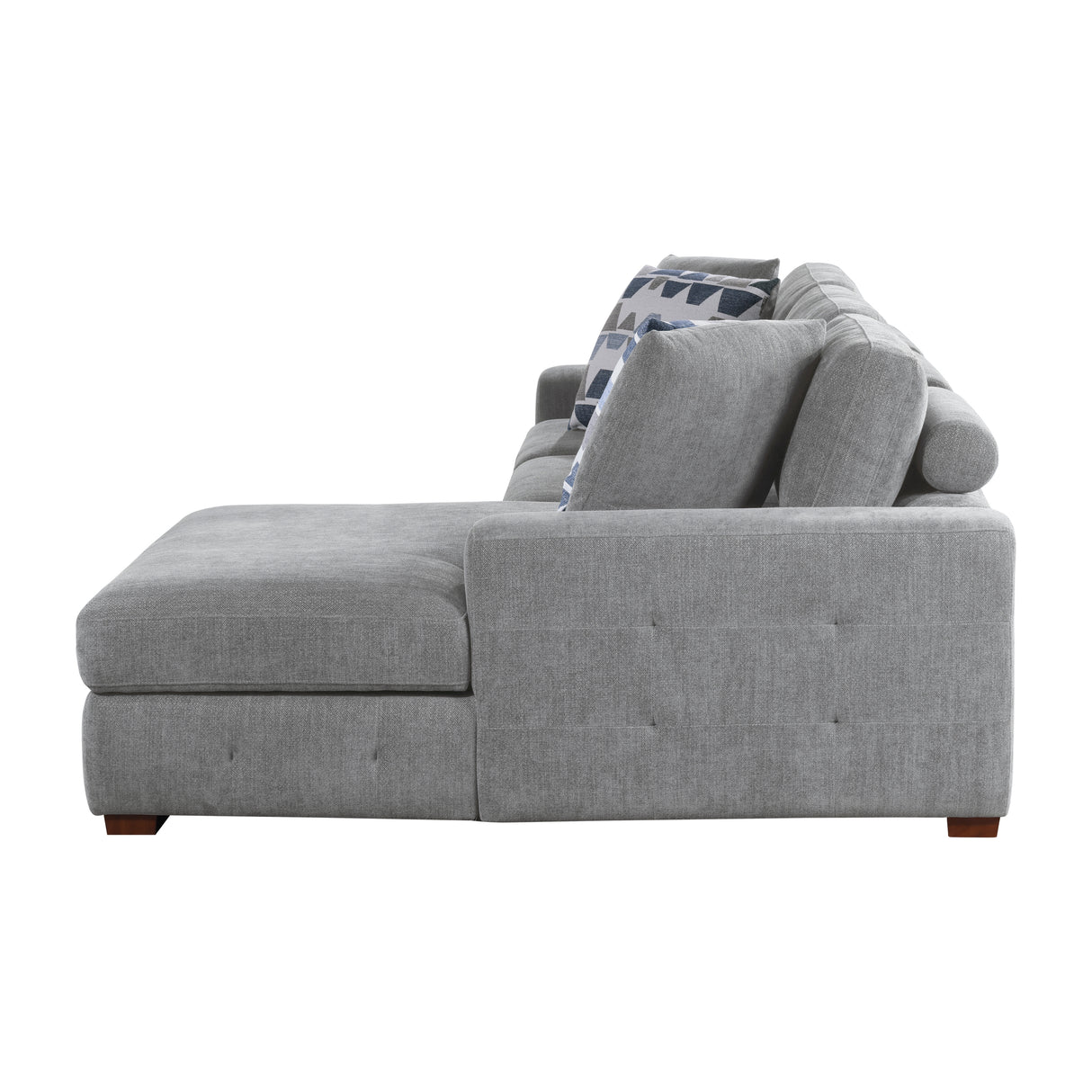 Raife Gray 3-Piece RAF Chaise Sectional with Pull-Out Bed and Storage Ottoman from Homelegance - Luna Furniture