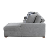 Raife Gray 3-Piece RAF Chaise Sectional with Pull-Out Bed and Storage Ottoman from Homelegance - Luna Furniture