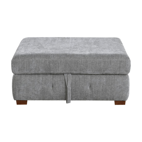 Raife Gray 3-Piece RAF Chaise Sectional with Pull-Out Bed and Storage Ottoman from Homelegance - Luna Furniture