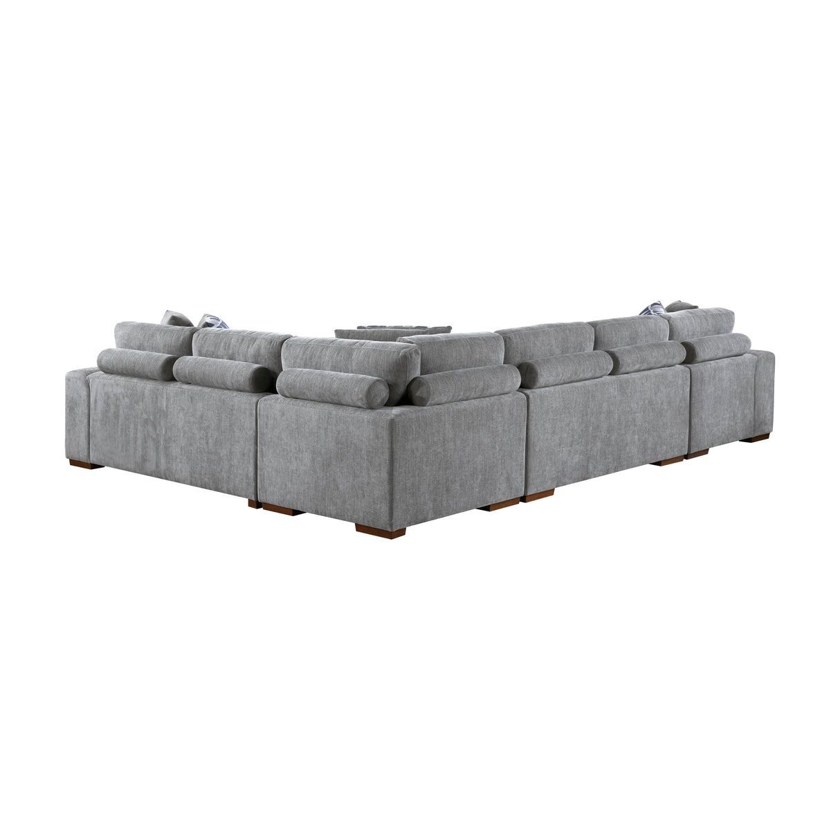 Raife Gray 5-Piece LAF Chaise Sectional with Pull-Out Bed and Storage Ottoman from Homelegance - Luna Furniture