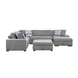 Raife Gray 5-Piece RAF Chaise Sectional with Pull-Out Bed and Storage Ottoman from Homelegance - Luna Furniture