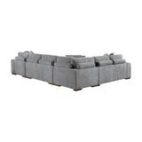 Raife Gray 5-Piece RAF Chaise Sectional with Pull-Out Bed and Storage Ottoman from Homelegance - Luna Furniture