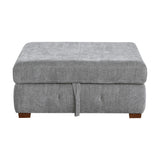 Raife Gray 5-Piece RAF Chaise Sectional with Pull-Out Bed and Storage Ottoman from Homelegance - Luna Furniture