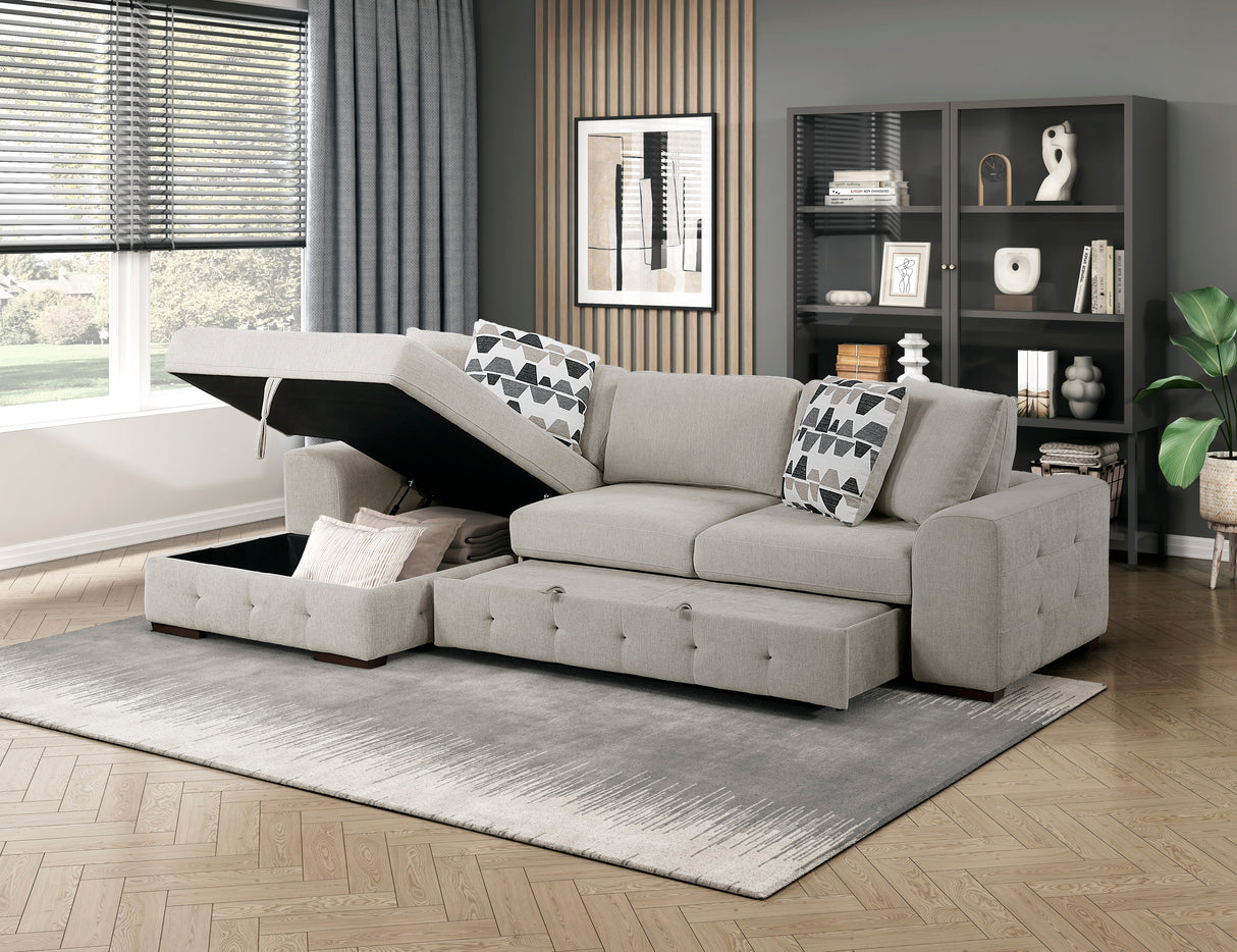 Raife Taupe 2-Piece Sectional with Left Chaise from Homelegance - Luna Furniture