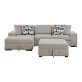 Raife Taupe 3-Piece Sectional with Left Chaise and Ottoman from Homelegance - Luna Furniture
