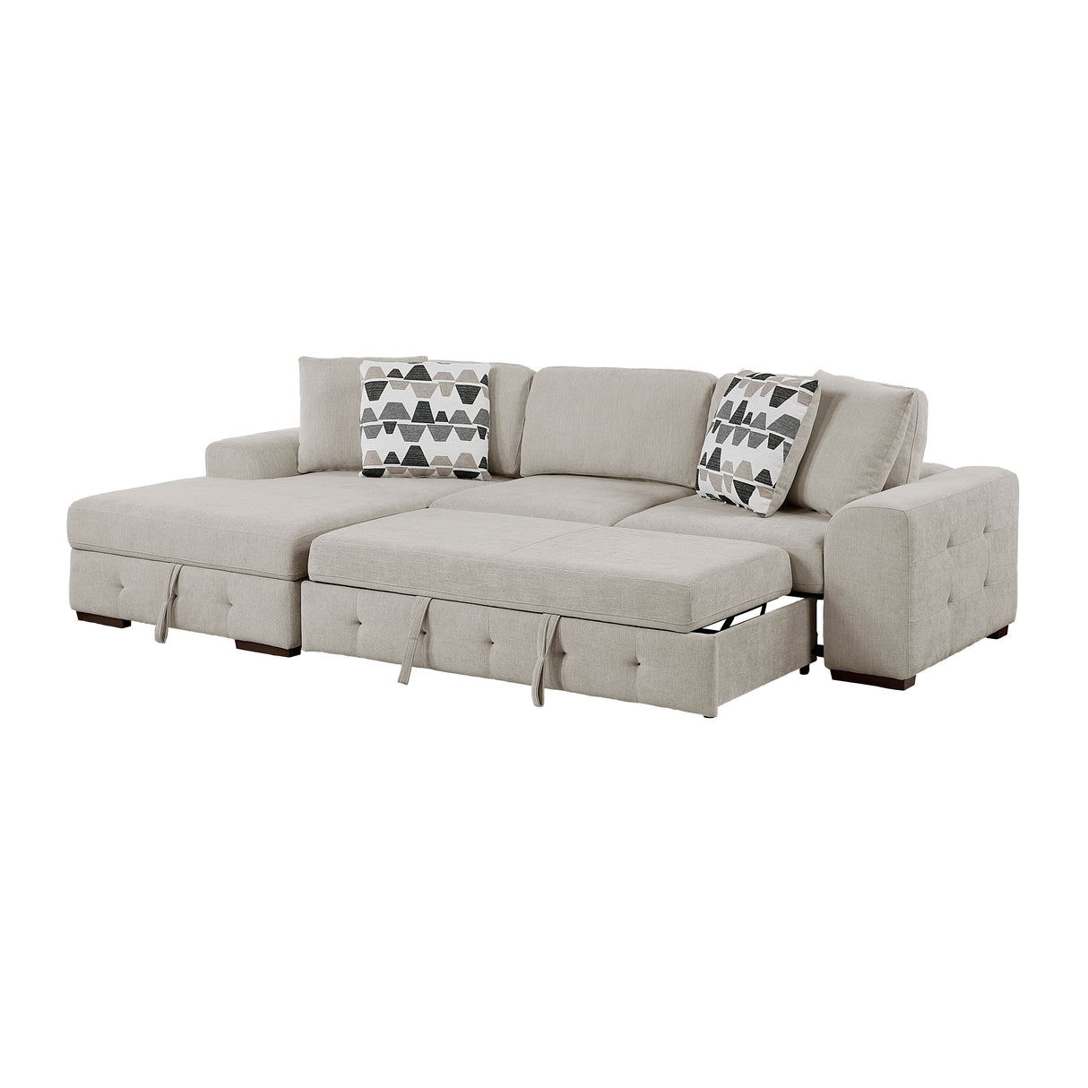 Raife Taupe 3-Piece Sectional with Left Chaise and Ottoman from Homelegance - Luna Furniture