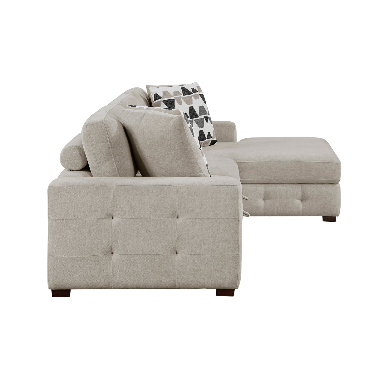 Raife Taupe 3-Piece Sectional with Right Chaise and Ottoman from Homelegance - Luna Furniture