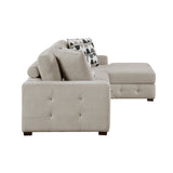 Raife Taupe 3-Piece Sectional with Right Chaise and Ottoman from Homelegance - Luna Furniture