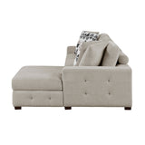 Raife Taupe 3-Piece Sectional with Right Chaise and Ottoman from Homelegance - Luna Furniture