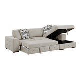 Raife Taupe 3-Piece Sectional with Right Chaise and Ottoman from Homelegance - Luna Furniture