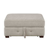Raife Taupe 3-Piece Sectional with Right Chaise and Ottoman from Homelegance - Luna Furniture