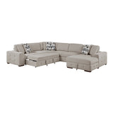 Raife Taupe 4-Piece Sectional with Right Chaise from Homelegance - Luna Furniture