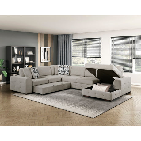 Raife Taupe 4-Piece Sectional with Right Chaise from Homelegance - Luna Furniture