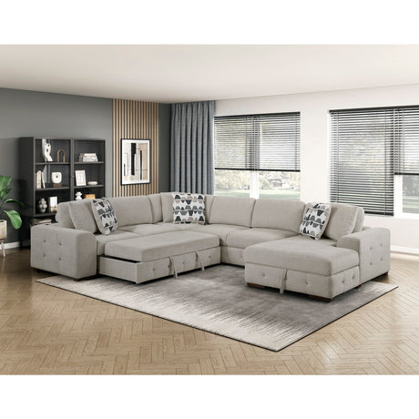 Raife Taupe 4-Piece Sectional with Right Chaise from Homelegance - Luna Furniture