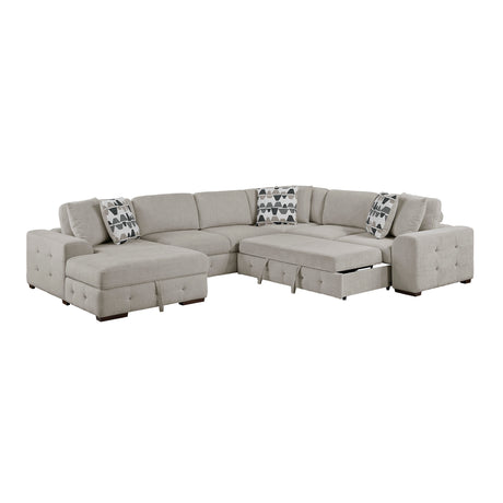 9624TP*5LC2R (5)5-Piece Sectioanl with Left Chaise and Storage Ottoman from Homelegance - Luna Furniture