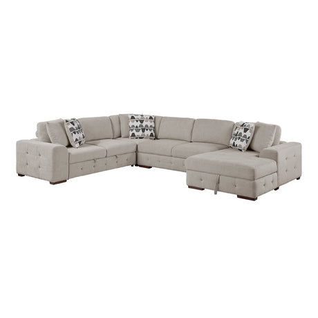 9624TP*52LRC (5)5-Piece Sectioanl with Right Chaise and Storage Ottoman from Homelegance - Luna Furniture