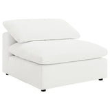 Raleigh Ivory Boucle Upholstered Armless Chair from Coaster - Luna Furniture