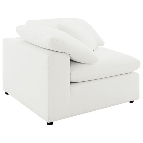 Raleigh Ivory Boucle Upholstered Corner Chair from Coaster - Luna Furniture