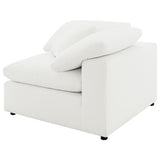Raleigh Ivory Boucle Upholstered Corner Chair from Coaster - Luna Furniture
