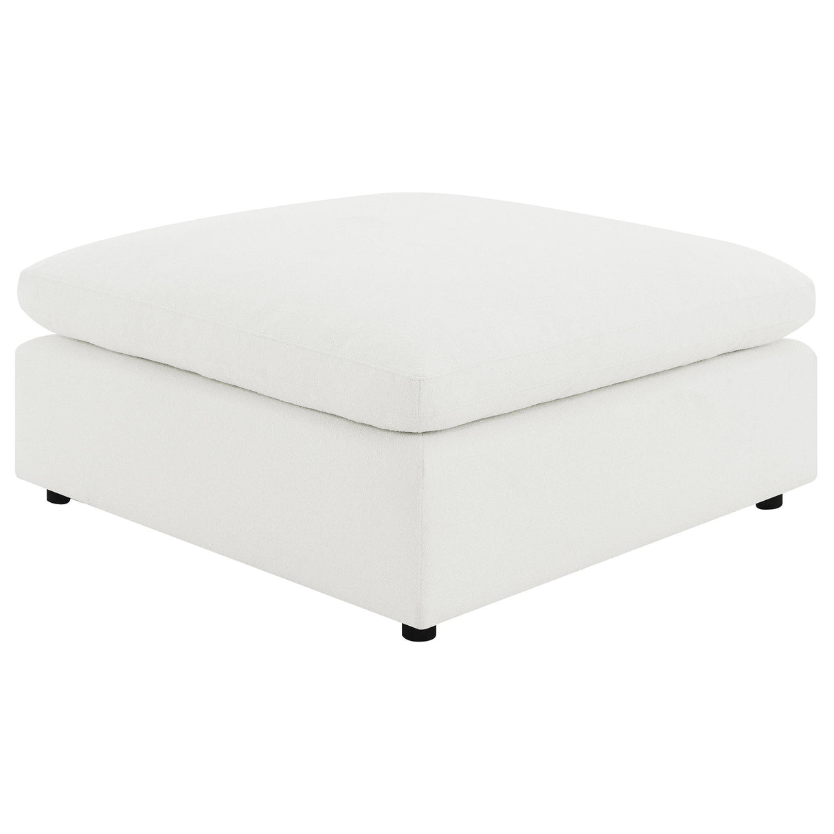 Raleigh Ivory Boucle Upholstered Ottoman from Coaster - Luna Furniture